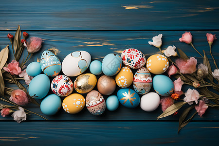 庆祝复活节的手绘彩蛋图片
