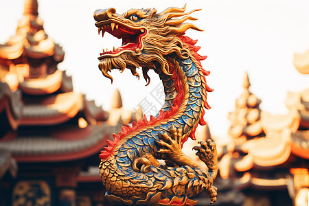 中国传统金龙雕塑图片