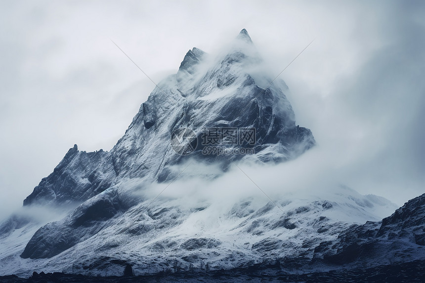 神秘云海中的巍峨群山图片