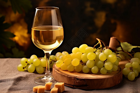 优雅的葡萄与美酒图片