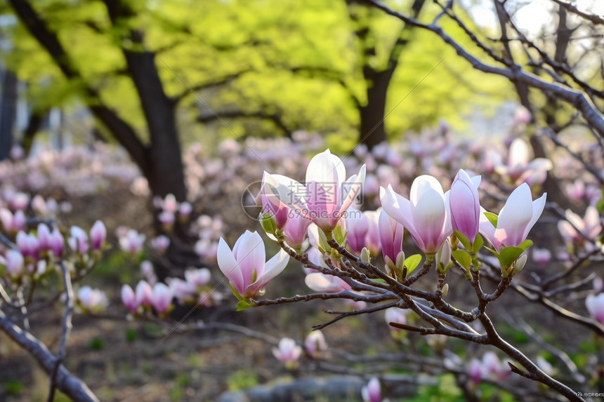 园中樱花林图片