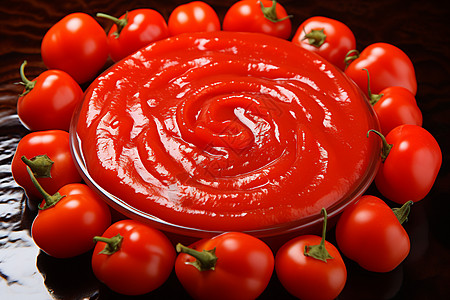 餐盘中的番茄酱图片