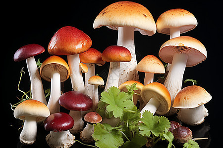 自然生长的蘑菇图片