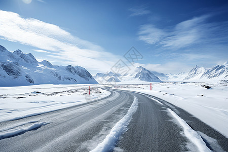 公路雪地冰雪世界背景