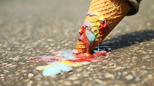 意外落地的冰淇淋甜筒图片