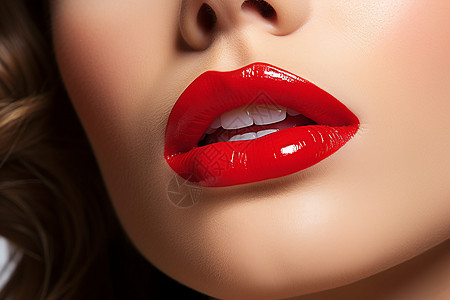 女子唇部展示优雅时尚的女子口红背景
