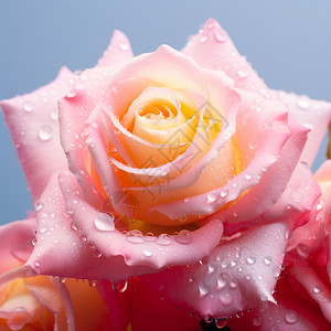沾满雨滴的玫瑰花图片