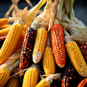 秋季成熟的玉米背景图片