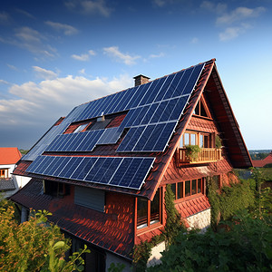 现代屋顶的太阳能板图片