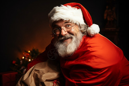 准备礼物的圣诞老人图片
