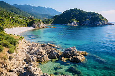希腊美丽的海滩高清图片