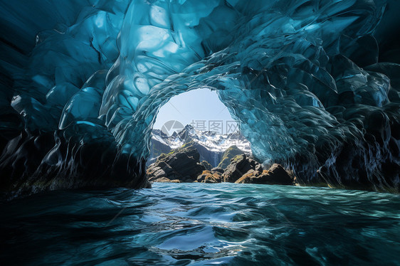 冰冷冻结的洞穴图片