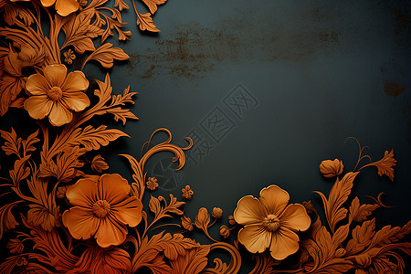 花卉边框花纹设计背景