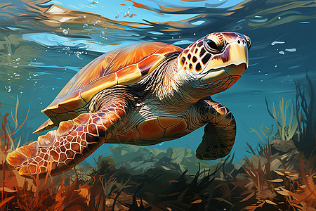 巨大的海底乌龟图片