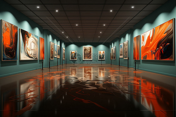 聚光的艺术画廊图片