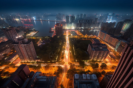 繁华的城市夜景图片