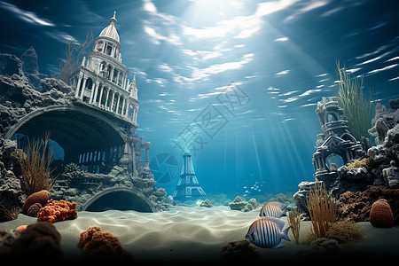神秘的海底建筑图片