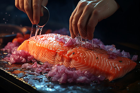 熟练的食材准备图片