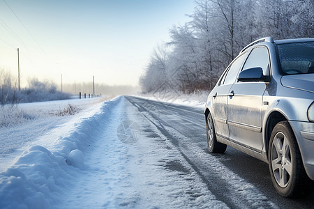 冰雪覆盖的道路图片