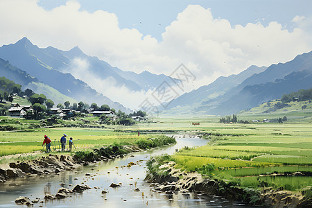 宁静和谐的山谷风景图片