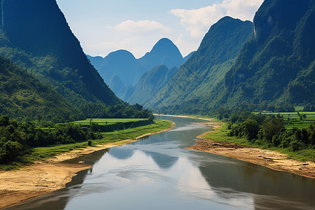 翠谷溪流风景图片