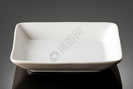 空白的白色方形碗背景图片