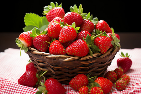 清新香气的草莓水果背景图片