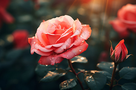 美丽的粉红色玫瑰花图片