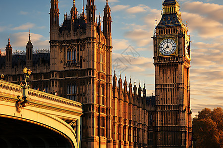 壮丽的伦敦大本钟建筑背景图片
