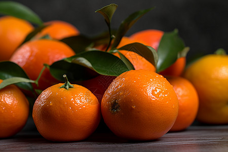 新鲜采摘的柑橘图片