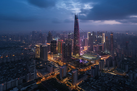 夜幕下的城市之光图片