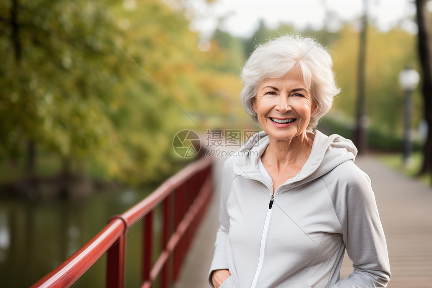 健康生活方式的老年女性图片