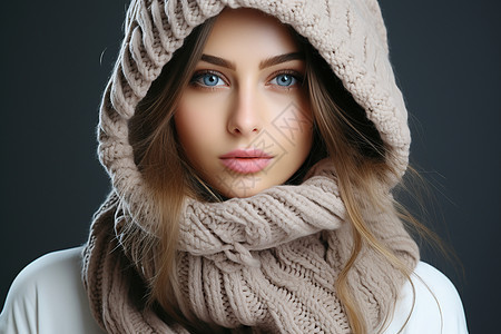 优雅的女士冬季围巾图片