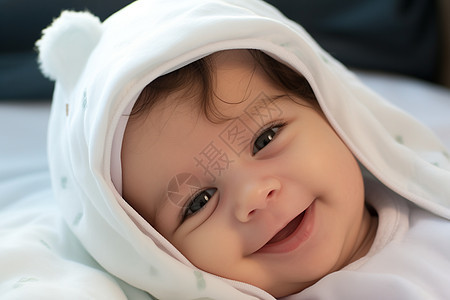 甜美微笑的小婴儿图片