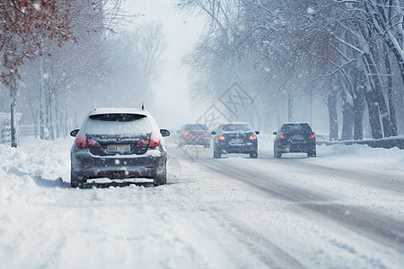 冬季结冰的街道背景图片