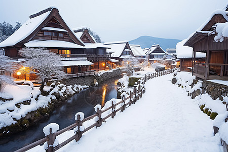 世界遗产的雪乡景观图片