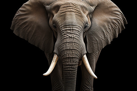 成年大象的头部特写镜头图片
