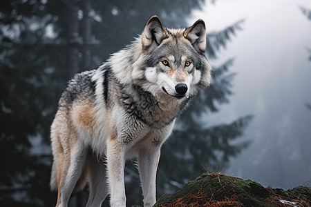 凶猛的灰狼动物灰狼高清图片