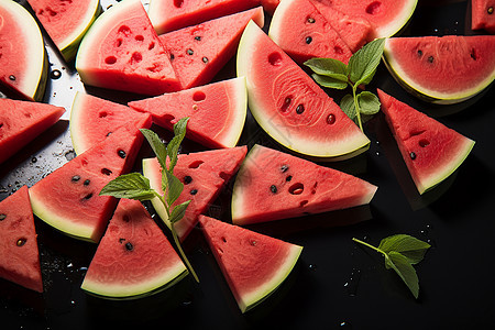 夏季清爽的西瓜水果图片