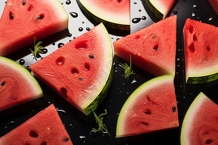 美味多汁的西瓜水果背景图片