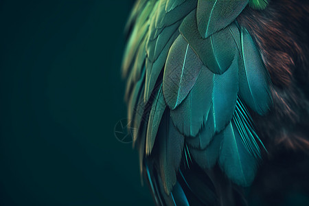 光滑美丽的绿色羽毛图片