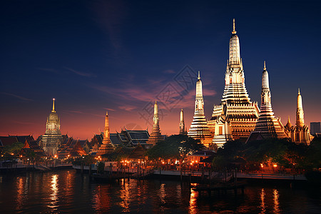 繁华的泰国城市建筑景观背景图片