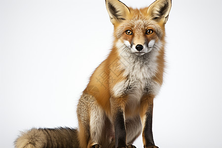 坐着的红狐背景图片
