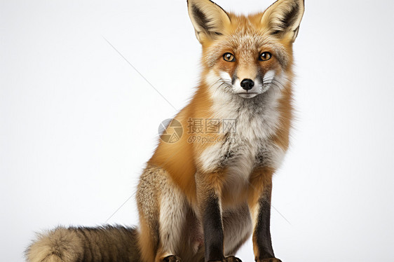坐着的红狐图片