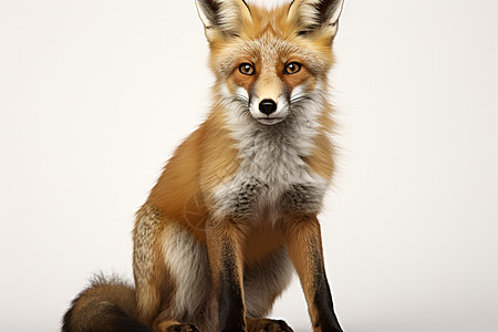 一只坐着的红狐背景图片
