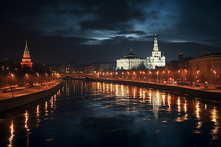 俄罗斯克里姆林宫的倒影图片