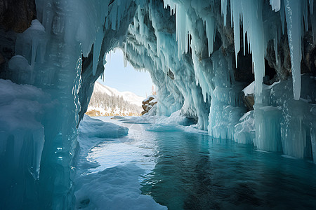 冰洞里的景色图片