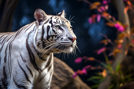 孟加拉白虎望向远方的老虎背景