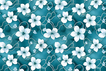 蓝色背景下的花背景图片