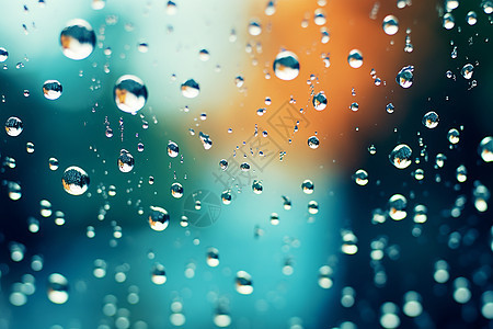 窗戶上的雨滴图片